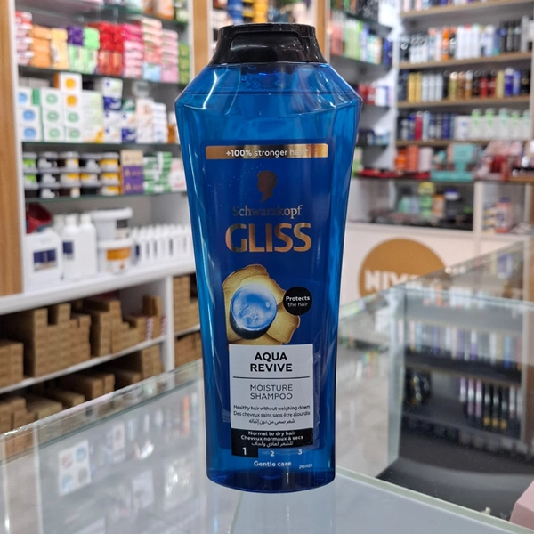 شامپو گلیس آبی مناسب موهای نرمال تا خشک 400 میل | Gliss Aqua Revive shampoo